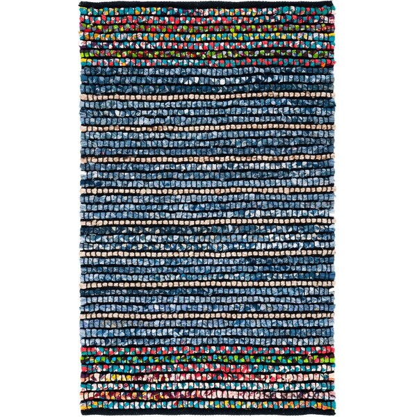 Safavieh 3 x 5 ft. Cape Cod Global Hand Woven Rectangle Area Rug Natural & Blue CAP368A-3 - main